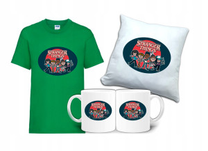 Zestaw STRANGER THINGS Tshirt Poduszka Kubek ST6