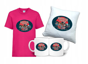 Zestaw STRANGER THINGS Tshirt Poduszka Kubek ST6