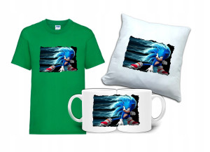 Zestaw Fana Gift SONIC T-shirt Poduszka Kubek SC3