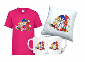 Zestaw Fana Gift SONIC T-shirt Poduszka Kubek SC2