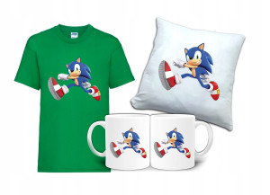 Zestaw Fana Gift SONIC T-shirt Poduszka Kubek SC1