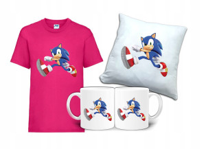 Zestaw Fana Gift SONIC T-shirt Poduszka Kubek SC1
