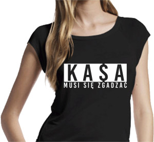 KOSZULKA NADRUK ZABAWNA KASA MUSI SIĘ ZGADZAĆ XL