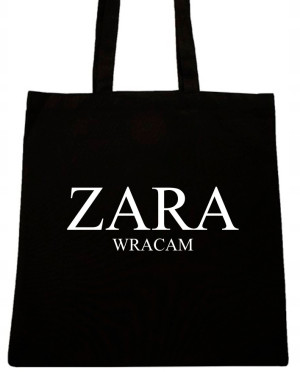 ZARA WRACAM TORBA Z NAPISEM NADRUK WZÓR T83