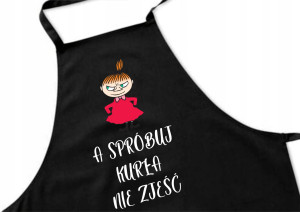 Fartuch kuchenny bawełna czarny z Twoim nadrukiem
