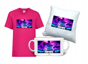 Zestaw Gift FORTNITE Koszulka Poduszka Kubek FT4