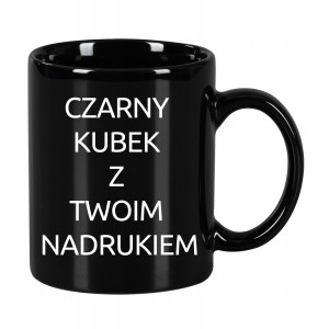 KUBEK CAŁY CZARNY Z TWOIM NADRUKIEM 330ML