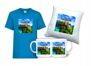 Zestaw Gift MINECRAFT Koszulka Poduszka Kubek MC4