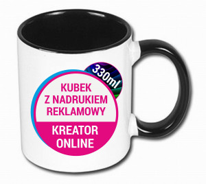Kubek TOMEK kolorowy środek i ucho 330ml + nadruk