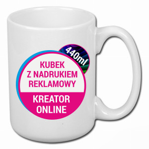 Kubek biały DUŻY 440ml + Twój nadruk