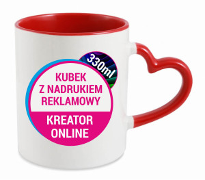 KUBEK SERCE 330ml + Twój nadruk