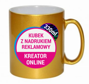 Kubek złoty z nadrukiem