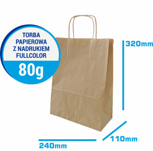 Torba papierowa A4 SZARA + nadruk fullcolor (od 25 szt.)