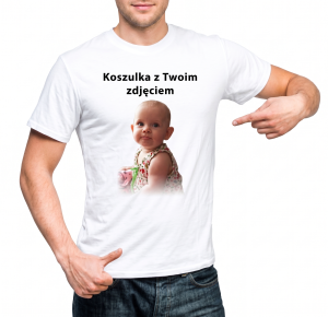 KOSZULKA Z NADRUKIEM POLIESTROWA BIAŁA