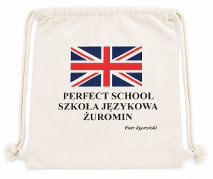 Torba, plecakoworek EKO z nadrukiem bawełniany ECRU