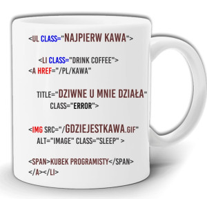 PROGRAMISTA HTML CSS KOD SKRYPT KUBEK W PUDEŁKU GW48