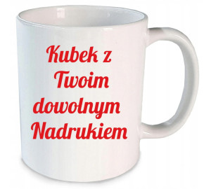 Foto kubek z Twoim nadrukiem + pudełko 330ml biały TOMEK