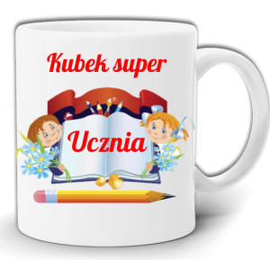 SUPER UCZEŃ PREZENT SZKOLNY KUBEK W PUDEŁKU GW139