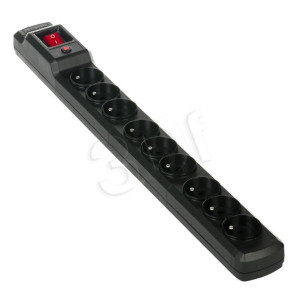 Listwa przeciwprzepięciowa Activejet ACJ Combo 9gn 1,5m (9 x UTE; 10 A; 1,5m; kolor czarny)