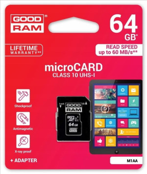 Karta pamięci GoodRam M1AA-0640R12 (64GB; Class 10; + adapter)