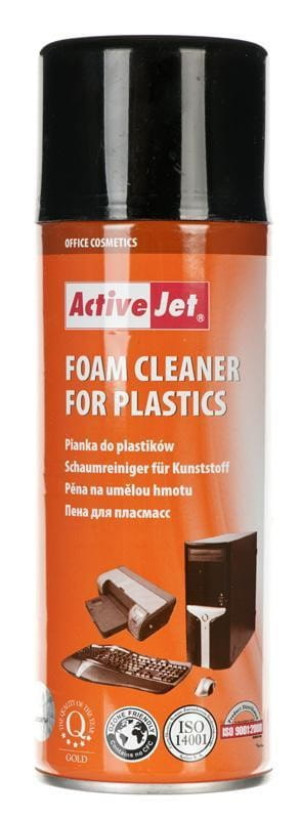 Activejet AOC-100 Pianka do plastiku, 400 ml Niezbędna w każdym biurze, idealna do czyszczenia klawiatur, monitorów, komputerów