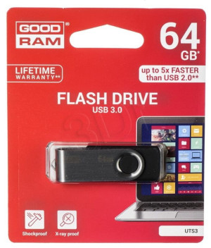 Pendrive GoodRam Twister UTS3-0640K0R11 (64GB; USB 3.0; kolor czarny)