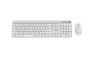 GEMBIRD BEZPRZEWODOWY ZESTAW KLAWIATURY + MYSZ SILENT KEY PRO BUSINESS, BIAŁY, UKŁAD US