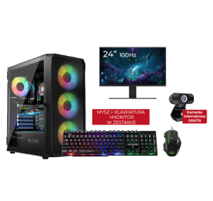Komputer Pricemax DXL6 - Procesor AMD Ryzen 5 5500 | Pamięć 24GB | Dysk SSD 512GB | GeForce RTX 3050 6GB | Windows 11 | Mysz podświetlana Green + Klaw