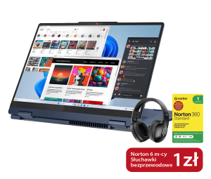 Laptop IdeaPad 5 2w1 14AKP - AMD Ryzen AI 7 350 2.0GHz | 16GB | SSD 1TB | 14"WUXGA(1920x1200) Dotykowa | AMD Radeon 860M | Windows 11 | Cosmic Blue