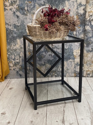 Stolik nocny metalowy loft   PARO pomocnik szafka nocna barek