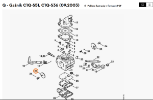 STIHL Przysłona głównej przepustnicy 1123 121 3300