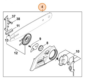 STIHL    Pokrywa koła napędu łańcucha 1148 640 1703