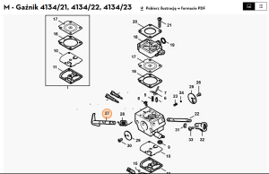 STIHL Przysłona przepustnicy z dźwignią 4134 120 7102