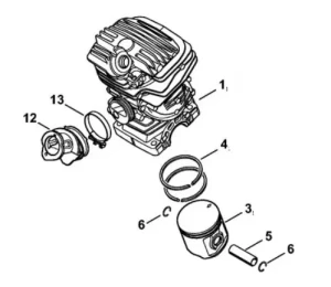 Cylinder z tłokiem Ø 44,7 mm pilarki STIHL MS 271