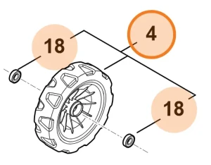 STIHL Koło kosiarki RM 443.3 T, RM 448.3 T, RM 453.3 T i innych