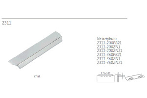 uchwyt meblowy SIRO 2311-200PB21 efekt aluminium