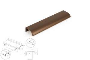Uchwyt meblowy VIEFE 0372/0128 ONA metaliczny brąz 0372128LM41