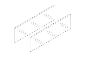 BLUM ZE7S388G LEGRABOX Free, szklany element dekoracyjnydo boku NL=500 mm, stalowe, komplet w opakowaniu 1/1.