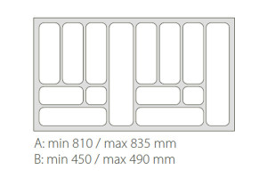 Wkład szufladowy COMFORT 90 srebrny wymiar zew (490x830mm)