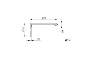 Listwa uchwytowa LU-9 alu cena za 2.5m (odcinki handlowe 2.5m)