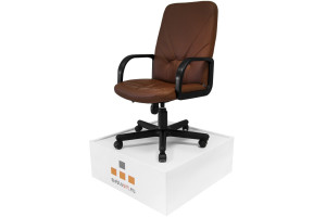 Krzesło biurowe, obrotowe do biurka MANAGER KD SP-02 brązowa tapicerka skóra dwoinowa, producent NOWY STYL