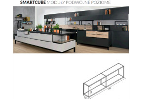 SCHUCO 28.951.05.KPL Regał SmartCube podwójny poziomy/ 600/ czarny