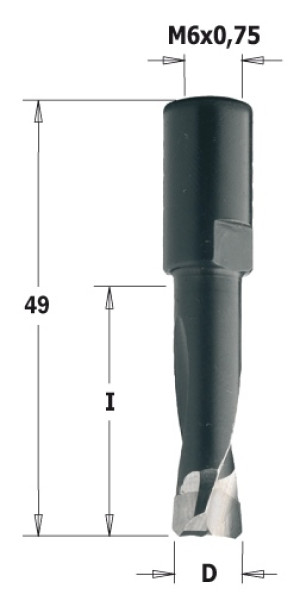 CMT 380.100.11 Frez Domino D=10 I=28 L= S=M6x0,75