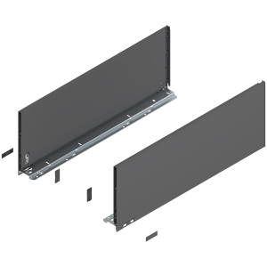 Prowadnice boki szuflady BLUM  LEGRABOX Pure, wys."F", NL=650 mm, stalowe, komplet, antracyt mat w opakowaniu 1/3