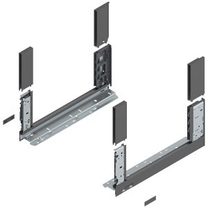 Prowadnice boki szuflady BLUM  LEGRABOX Free, wys."C", NL=400 mm, stalowe, komplet, antracyt mat