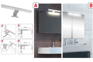 MIRA oprawa led łazienkowa kolor biały zimna 8W 230V. Design Light MIRA-U-60K-01