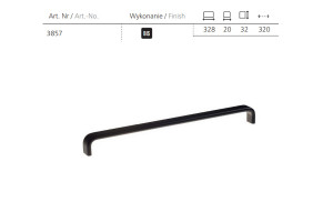Uchwyt meblowy SCHWINN 3857/320 czarny strukturalny lakierowany proszkowo
