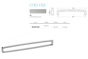 PEKA SCHUCO 28.92173.00 030 011 - uchwyt meblowy/ 320 mm/ stal nierdzewna mat dawniej UNION KNOPF