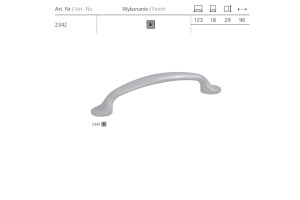 Uchwyt meblowy SCHWINN 2342/096 szary lakierowany proszkowo /półpołysk/
