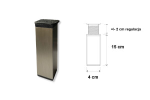 Stopka, nóżka meblowa inox H-150 kwadratowa 40x40 mm